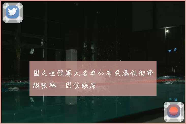 国足世预赛大名单公布武磊领衔锋线张琳芃因伤缺席